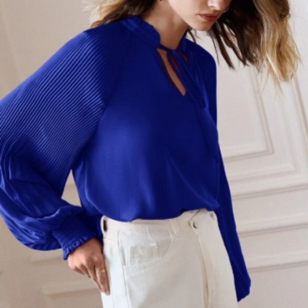 Luxe tie neck blouse - Picture 3 of 15